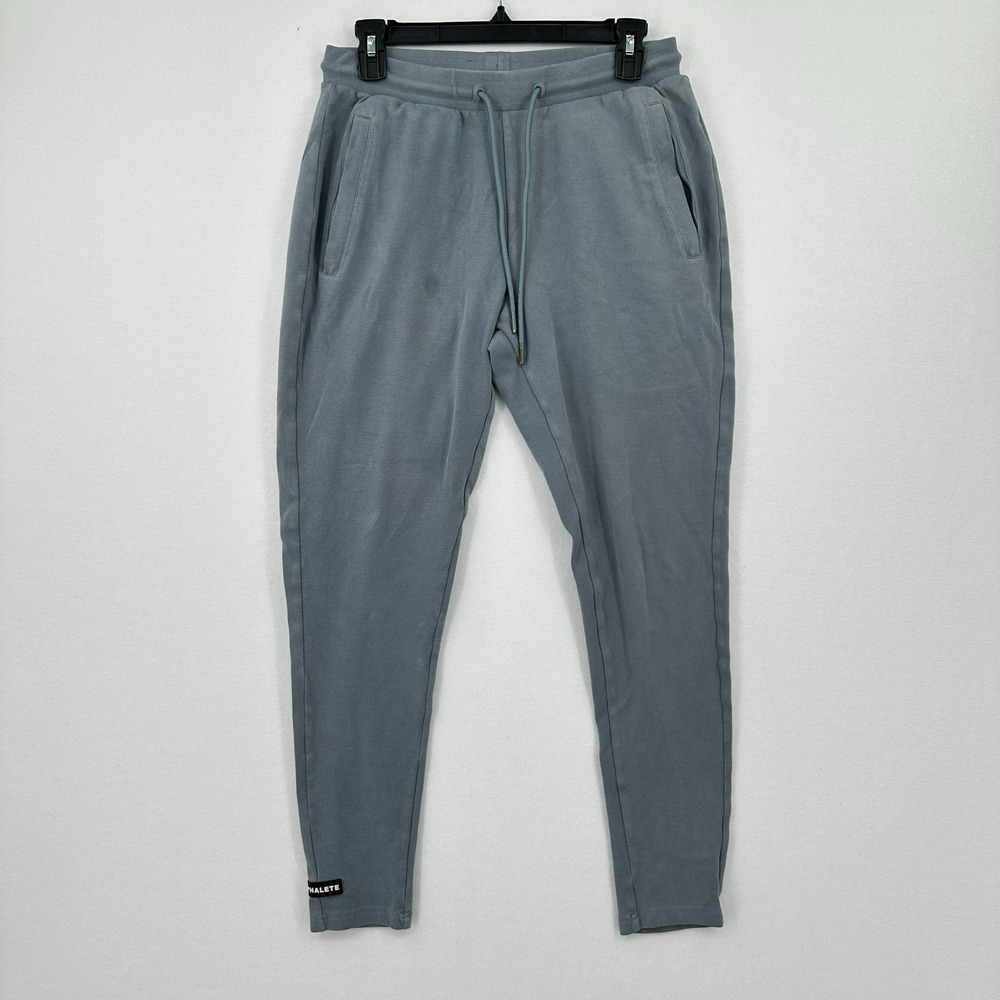 Alphalete Jogger Pants Mens Size‎ M Gray Blue Elastic Waist Athleisure Running